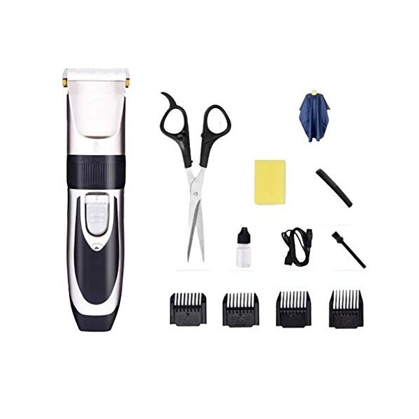 Hommes Cheveux Tondeuse à Cheveux Professionnel Tondeuse sans Fil Haircut Kit Machine de Coupe USB Rechargeable Cheveux étanc