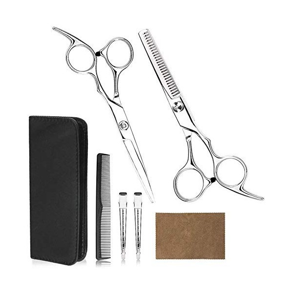 governingsoldiers Ciseaux de Coupe de Cheveux Professionnels Set Ciseaux de Cheveux Ciseaux amincissement Ciseaux de Coiffeur