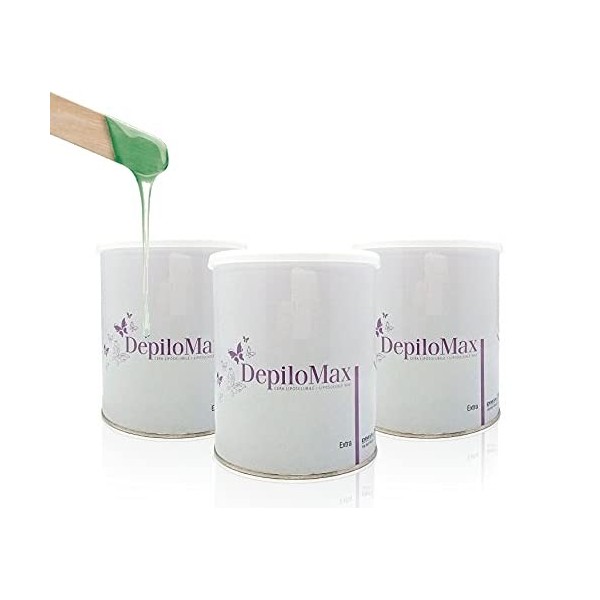 3 Cires epilation en pot VERT CHLOROPHYLLE 800 ml, Offre découverte