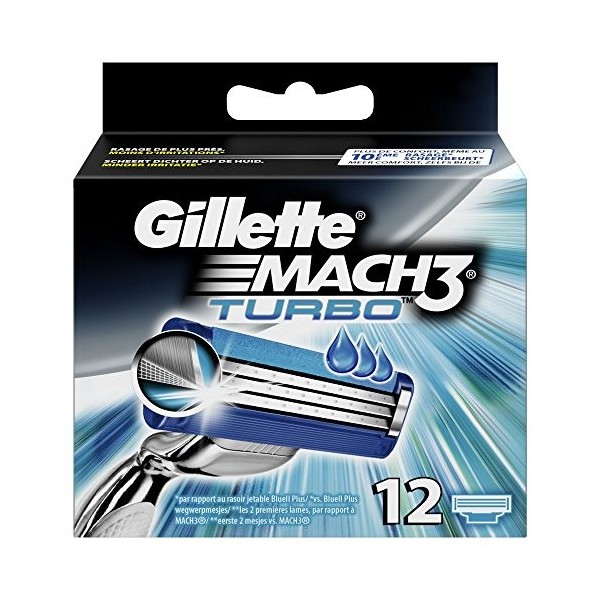 Ancienne Version/Gillette Mach3 Turbo Lames De Rasoir Pour Homme - 12 Recharges