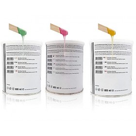 BeautyfulCenter | Purewax | 3 Cires épilation en pot Couleurs mixtes 1 pot Rose / 1 Pot Jaune / 1 Pot Vert 800 ml, Offre dé