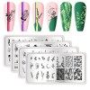 BORN PRETTY Lot de 4 pochoirs pour ongles - Pour nail art - Pour bricolage et salon