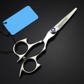 Ciseaux de coupe de cheveux, 12,7 cm Professionnel Japon 440C Ciseaux de coupe de cheveux Bleu Gem Cut Ciseaux de coiffure Ci