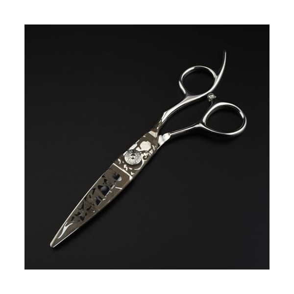 Ciseaux de coupe de cheveux, 15,2 cm professionnel japonais 440c acier damassé coupe à rayures ciseaux de coiffure ciseaux de