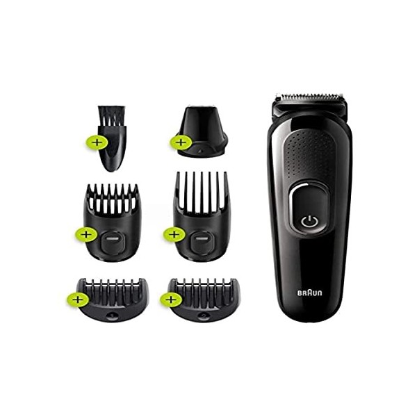 Braun MGK3225 Tondeuse à Cheveux, Tondeuse à Barbe, Rasoir, Präzisions Trimmer abwaschbar Noir