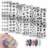 MWoot 6Pcs Nail Stamping Plate Modèle dimage Star Flower Naturel Flocons De Neige Dhiver De Noël Mignon Animal Theme Manucu