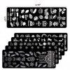 MWoot 6Pcs Nail Stamping Plate Modèle dimage Star Flower Naturel Flocons De Neige Dhiver De Noël Mignon Animal Theme Manucu