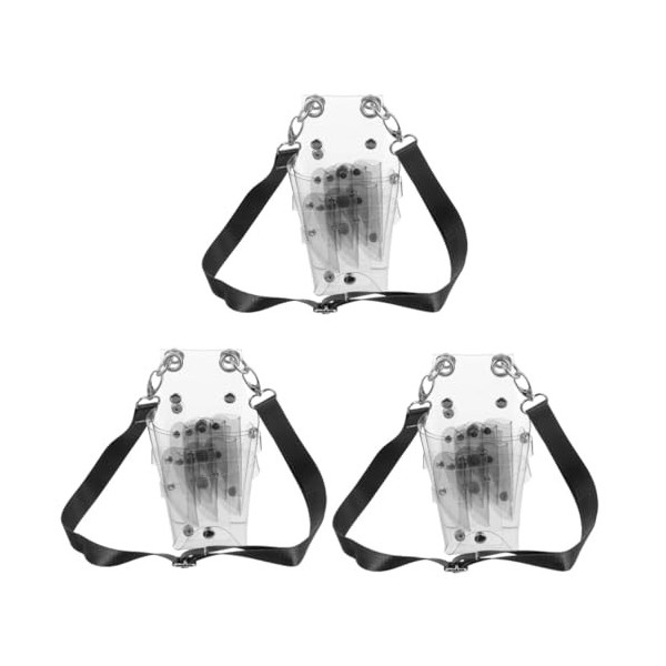 FRCOLOR 2 Pièces Outil De Taille Multi-Ceinture Coiffure Violet Salon Transparent Porte-Peigne Clips Kit Ciseaux Professionne