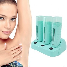 Chauffe-Cire à Rouler 3 en 1, Machine à Chauffer la Cire pour épilation, Kit de Rouleaux de Cire Prise UE 220V 