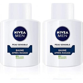 NIVEA MEN Peau Sensible Baume Après-Rasage 2 x 100 ml , Soin Après-Rasage enrichi en Camomille & Hamamélis, Soin visage pour
