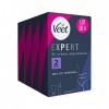 VEET EXPERT - Crème Dépilatoire Poils Tenaces - Maillot Intégral Avec Mousse Exfoliante - Agit en 2min - Lot de 4x2 tubes de 