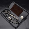 Kit de ciseaux de coupe de cheveux 6,0 pouces noir barbier coiffure coiffeur ciseaux de coupe de dents ciseaux amincissants e