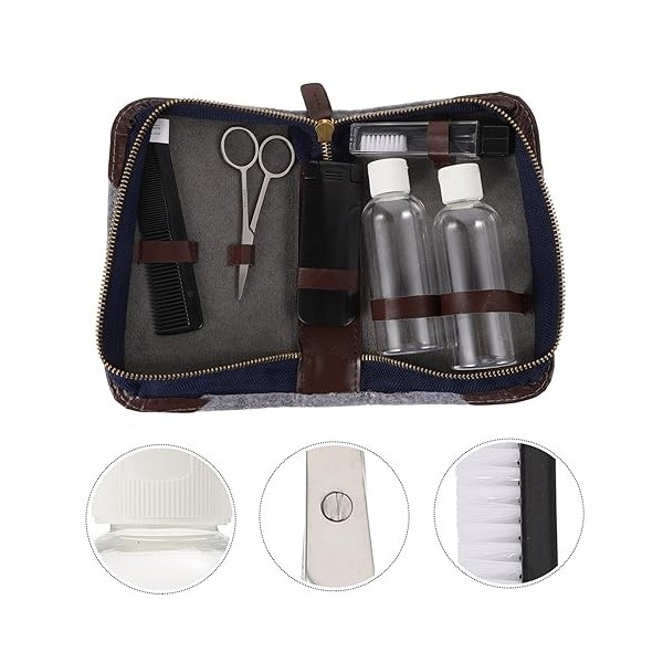 minkissy 3 Ensembles DOutils De Soins Infirmiers Ensemble De Toilettage Pour Hommes Tondeuse De Voyage Blaireau Moustache Ki