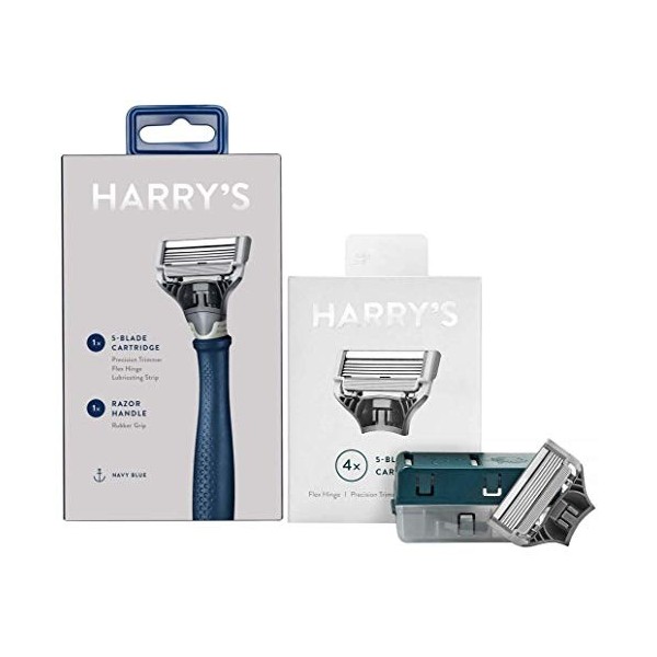 Harrys Truman Lot de 4 rasoirs + lames de rechange pour rasoir Harrys Navy