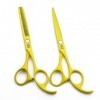 Dream Reach Lot de ciseaux à cheveux professionnels 14 cm jaune 5.5 Inch