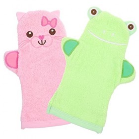 VducK 2 pièces gants de bain gants de corps exfolier enfant serviette de bain enfants gants de douche enfants mitaines gant d