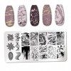 Onsinic Plaques Destampage des Ongles Modèle Marbre Nail Art Plaque Stencil Outils Pochoir en Acier Inoxydable Modèle Desta