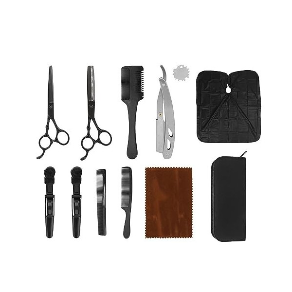 Kit de Ciseaux de Coupe de Cheveux, Clip Clipper Holder Peigne en Acier Inoxydable Ensemble de Ciseaux de Coiffure pour Kit d