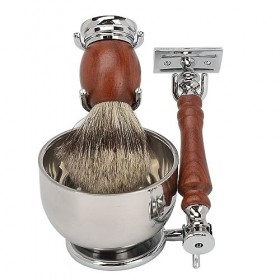 TYCIONG Manuel Tondeuse À Barbe Kit Alliage Barbe Brosse Coupe Stand Bol Kit Stand Kit pour Hommes Mâle