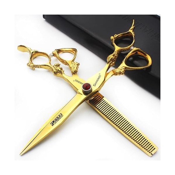 Ciseaux de salon professionnel de 15,2 cm/17,8 cm - Outils délagage de coiffure japonais 440C en acier inoxydable haute dure