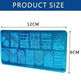 PEZEEU 5 Pcs Nail Art Stamping Platesen Plaques destampage dongles en acier inoxydable Plaques Tampons à Ongles Outils Modè