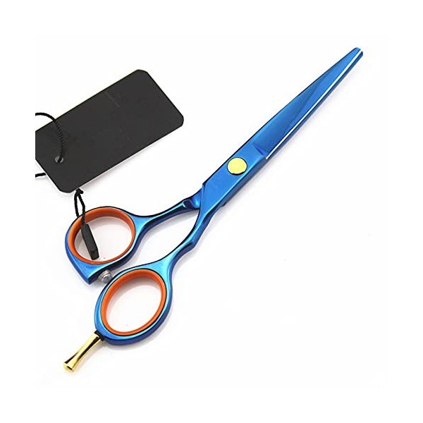 Ciseaux de coupe de cheveux, professionnels 440c 5,5 pouces ciseaux de cheveux bleus coupe ciseaux de coiffeur coupe de cheve
