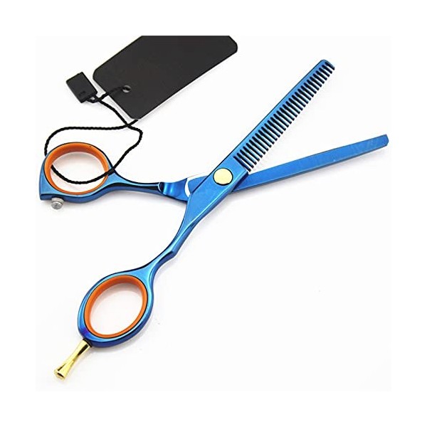Ciseaux de coupe de cheveux, professionnels 440c 5,5 pouces ciseaux de cheveux bleus coupe ciseaux de coiffeur coupe de cheve