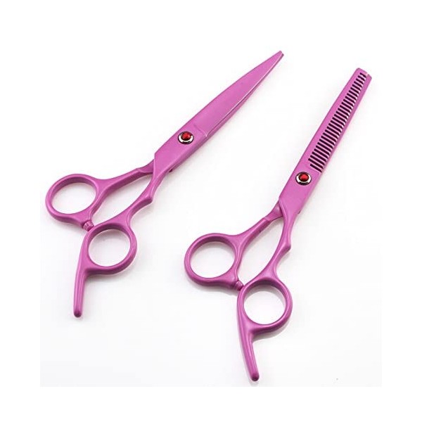 Ciseaux de coupe de cheveux, 6 pouces professionnels rose coupe de cheveux amincissement ciseaux tondeuse ciseaux chauds coup