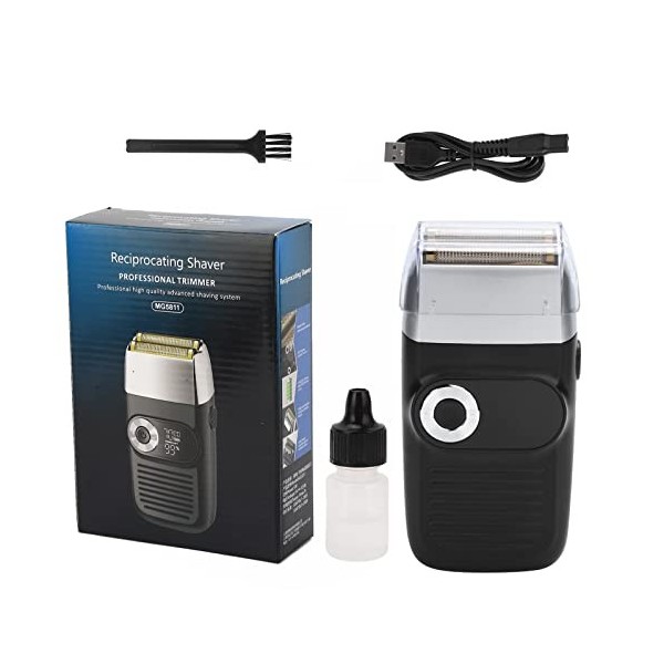 Rasoir électrique à Grille, Tondeuse à Barbe à Tête Chauve Rechargeable Avec écran LCD, Rasoir à Double Grille, Léger Et Port