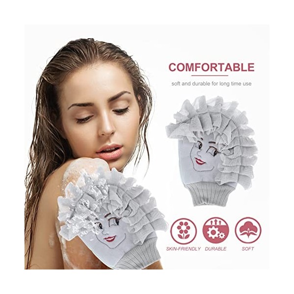 FOMIYES 7 Pièces Gants De Bain Réversibles Gant De Douche Pour Le Corps Gant De Bain Éponges De Bain Pour La Douche Gants Épo