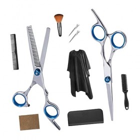 POPETPOP 1 Ensemble De 10 Pièces Kit De Coupe De Cheveux Multi-Usage Pour Hommes Femmes Pinces À Cape Peigne Ciseaux Aminciss