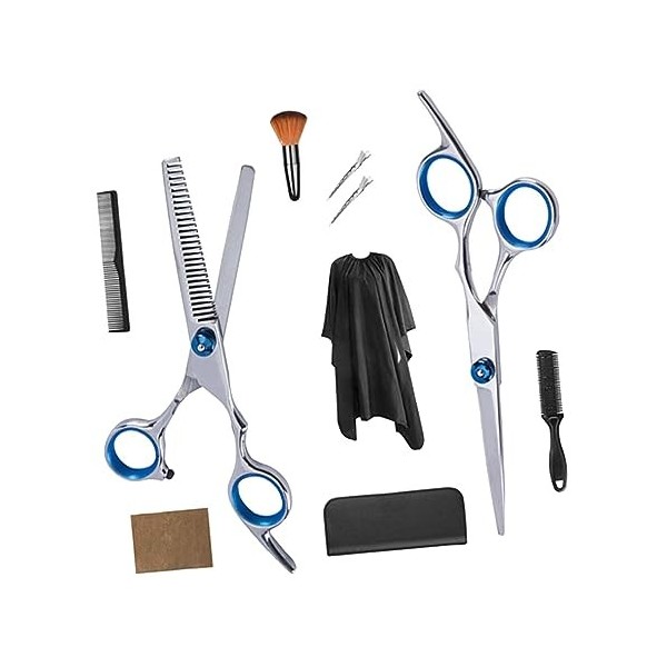 POPETPOP 1 Ensemble De 10 Pièces Kit De Coupe De Cheveux Multi-Usage Pour Hommes Femmes Pinces À Cape Peigne Ciseaux Aminciss