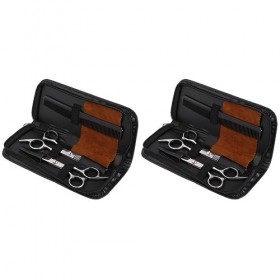 Beavorty 8 Pièces Ciseaux Amincissants Kit De Cisaillement De Barbier Ciseaux Pour Cheveux Ciseaux De Salon De Coiffure Fourn