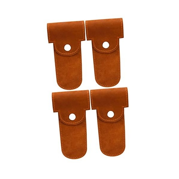 LALAFINA 10 Pcs Case Home Shaver Sleeve Bag Pu Razor Barber Portable Pouch Vintage For Protective Travel Leather Manual Safet