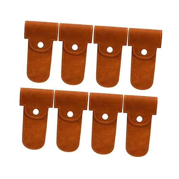 LALAFINA 10 Pcs Case Home Shaver Sleeve Bag Pu Razor Barber Portable Pouch Vintage For Protective Travel Leather Manual Safet