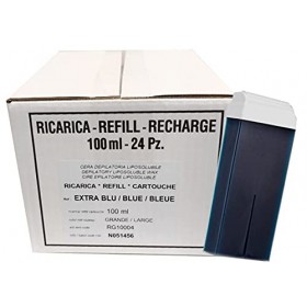 Purewax | 24 Cartouches de cire à épiler BLEU | épilation avec bande | Roll on 100ml | professionnel | jambes | aisselles | b