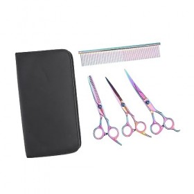 minkissy 4 Pièces Outils De Coiffure Ciseaux En Acier Inoxydable Outils De Salon De Coiffure Peigne À Cheveux Tondeuses Profe