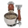 Kit de Brosse à Bol à Barbe, Support de Coupe en Alliage, Tondeuse à Barbe, Kit de Bol Manuel, Tondeuse à Moustache pour Peig