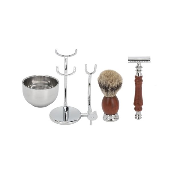 Kit de Brosse à Bol à Barbe, Support de Coupe en Alliage, Tondeuse à Barbe, Kit de Bol Manuel, Tondeuse à Moustache pour Peig