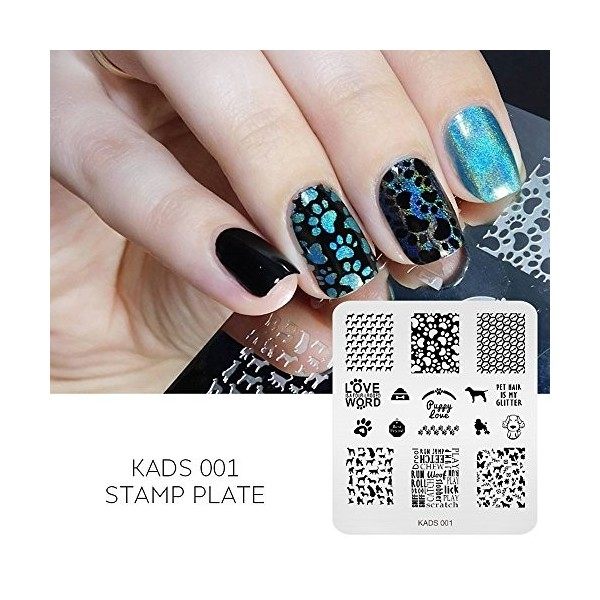 KADS Lot de 4 plaques de stamping pour nail art