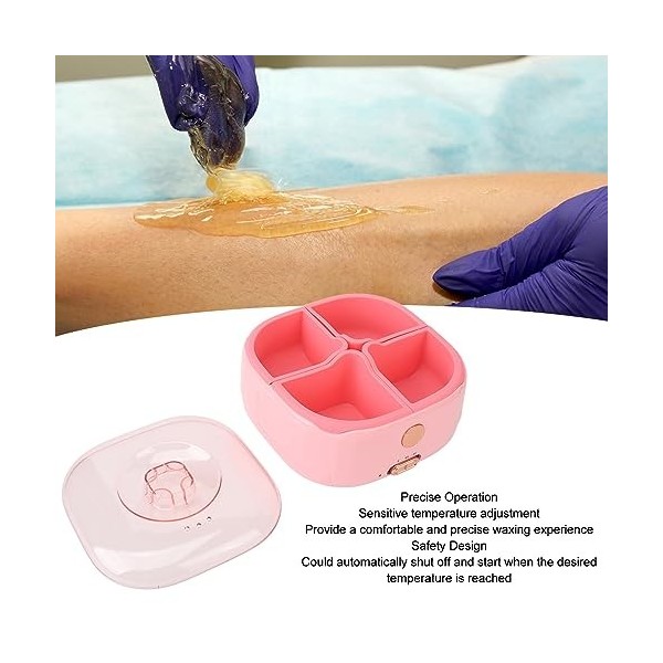 Chauffe-Cire Pliable en Silicone avec 4 Pots pour un Fonctionnement Précis, Conception de sécurité, Machine à Cire Dépilatio