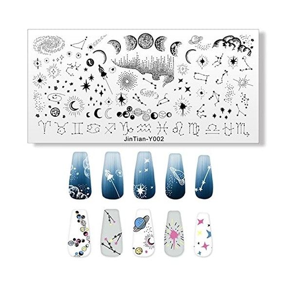 RUNRAYAY Plaque de timbre à ongles en forme de coeur, pochoirs pour ongles sur le thème de la Saint Valentin, pochoirs pour p