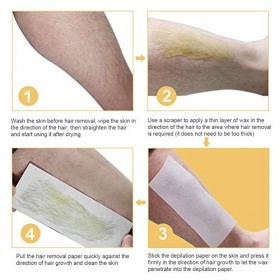 Bandes de cire Tissus non tissés pour épilation，Bandes de cire Tissus non tissés 1 rouleau Épilation rapide et indolore Papie