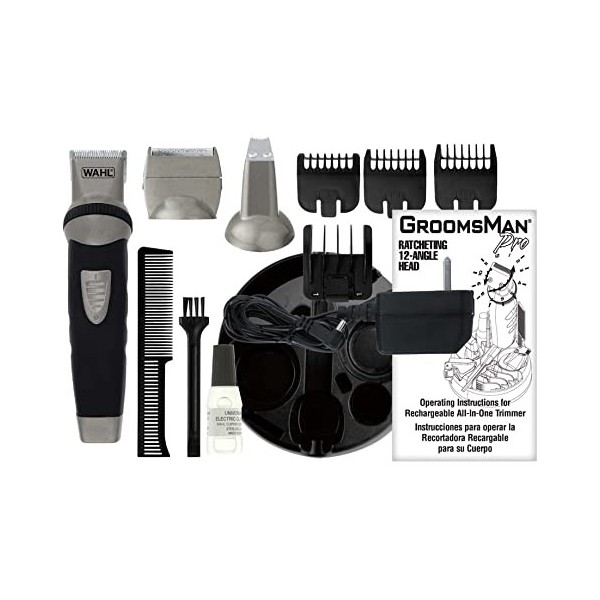 Wahl Groomsman 3-en-Un Tondeuse pour le corps, tondeuse à barbe et à cheveux pour hommes, tondeuse pour le corps, set de tont