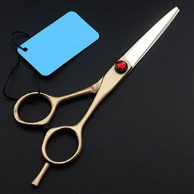 Ciseaux de coupe de cheveux, 6 Ciseaux à cheveux professionnels en acier doré, ensemble de coupe de cheveux, ciseaux à eff Ra...