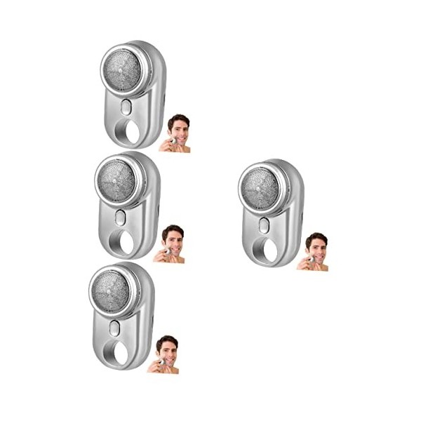 FOMIYES 3Pcs Trou Trimmer Durable Électrique Un Bouton USB Mini Hommes Rasoir Avec Voiture Portable Argent Rasoir Poche Voyag