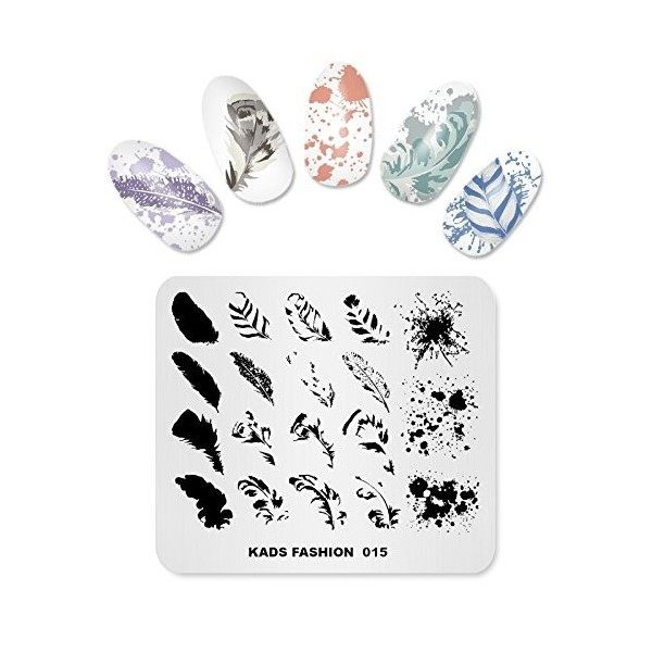 Alexnailart Nail Stamping Plate Thème De La Mode Image Modèles de Conception Plume Éclabousser Encre Modèle Manucure Imprimer