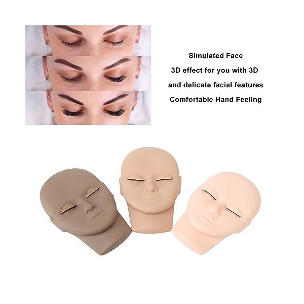 Matériel de Formation à lextension des Cils, Kit de Pratique dextension de Cils, Conception de Visage simulé, Lavable Porta