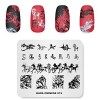 Alexnailart Nail Stamping Plate style chinois Thème Image Modèles de conception Cheval caractère chinois Montagne Modèle Manu