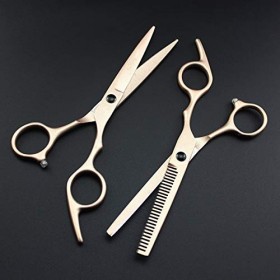 Ciseaux de coupe de cheveux, ciseaux de cheveux professionnels coupés en or de 6 pouces, ensemble de ciseaux de coupe de chev